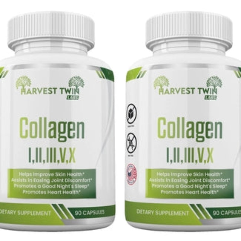 Harvest Twin Labs Collagen I, II, III, V, X Dietary Supplement – 90 Capsules