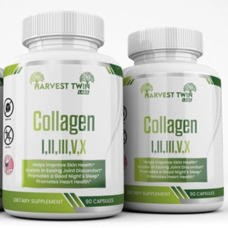Harvest Twin Labs Collagen I, II, III, V, X Dietary Supplement – 90 Capsules
