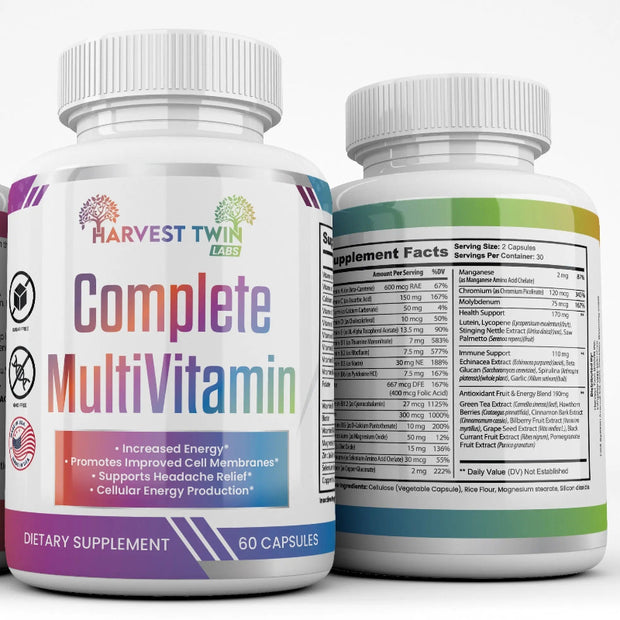 Harvest Twin Multivitamin Capsules - Complete Daily Nutritional Support (60 Capsules)