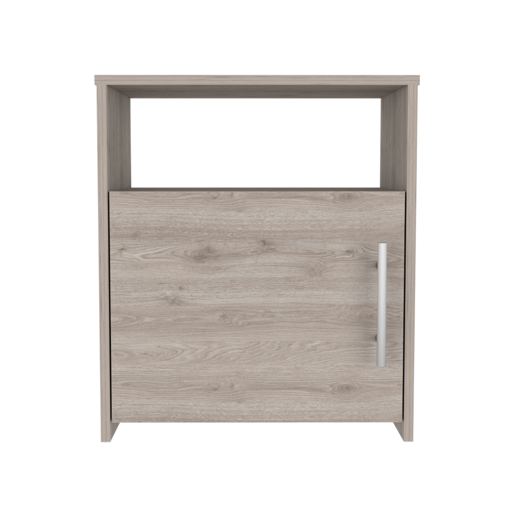 Nightstand, One Cabinet, Light Gray Finish