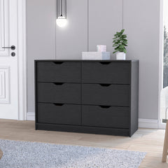 Dresser Curio, Four Drawers, Black Wengue Finish