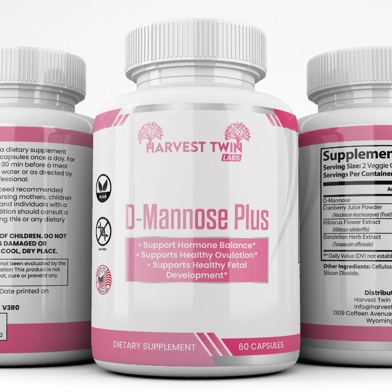 Harvest D-Mannose Plus Capsules - 60 Count for Urinary Health