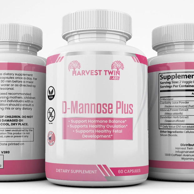 Harvest D-Mannose Plus Capsules - 60 Count for Urinary Health