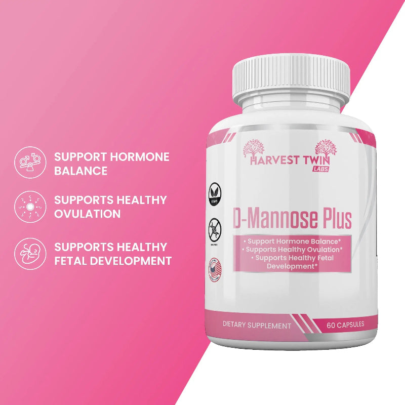 Harvest D-Mannose Plus Capsules - 60 Count for Urinary Health