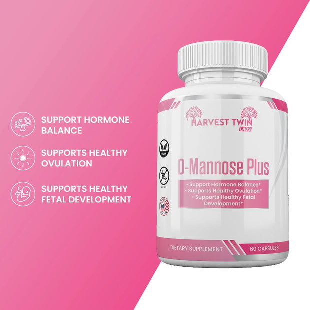 Harvest D-Mannose Plus Capsules - 60 Count for Urinary Health