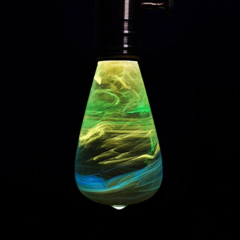 C.P.LIGHT Teardrop Glass Accent Lamp with Wooden Base