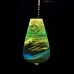 C.P.LIGHT Teardrop Glass Accent Lamp with Wooden Base