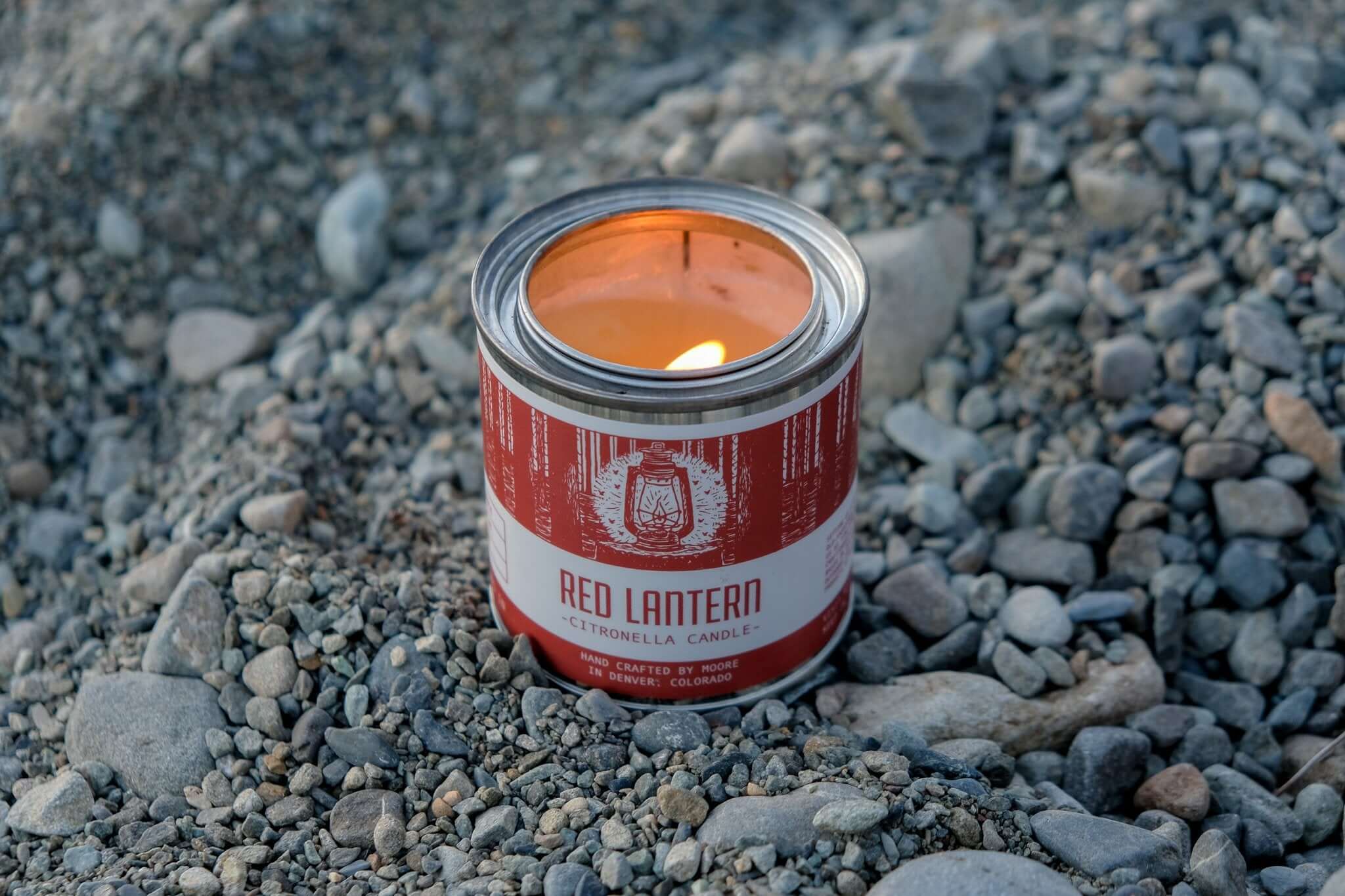 Citronella Candle in Red Lantern