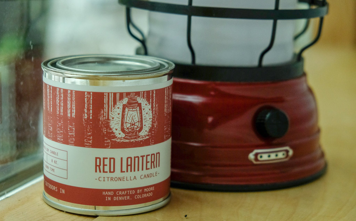 Citronella Candle in Red Lantern