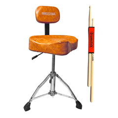 5Core Drum Throne Padded Guitar Stool Backrest Drummer Seat for Adults