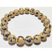 Dalmatian Jasper Beaded Bracelet Natural Stone Stretch Jewelry