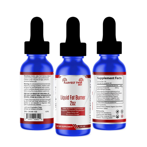 Harvest Twin Labs Liquid Fat Burner 2oz Dietary Supplement Drops