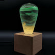 C.P.LIGHT Teardrop Glass Accent Lamp with Wooden Base