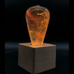 LED Light Bulb Lamp with Wooden Base - Unique Decorative Lighting (Flame Design)