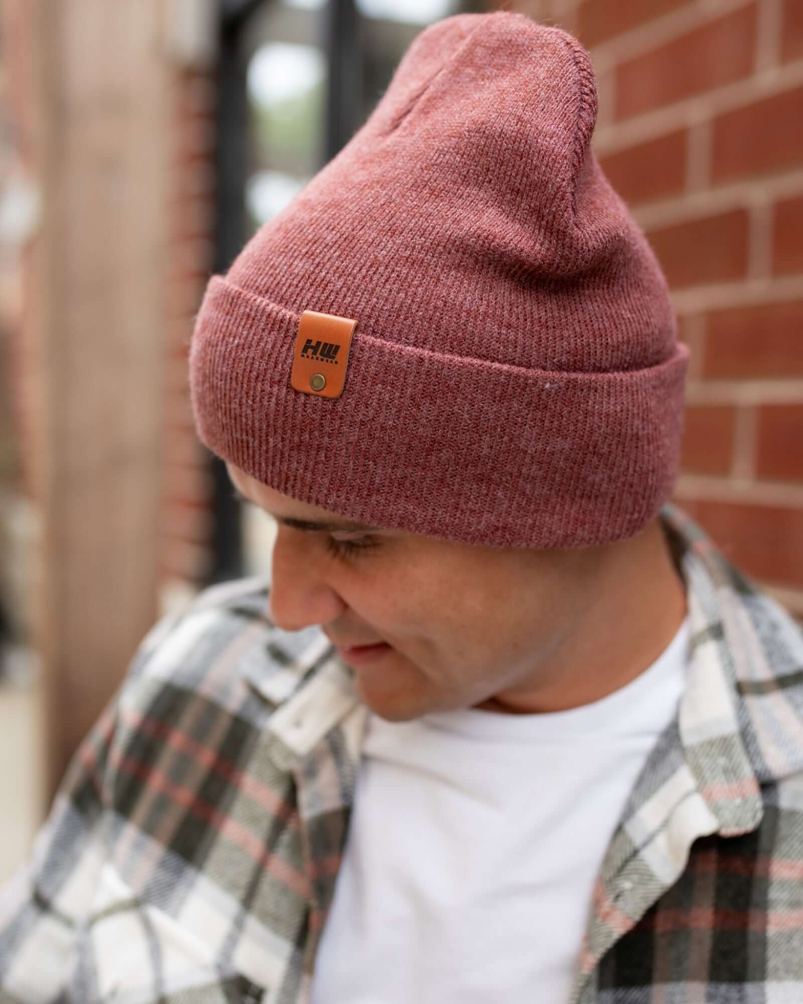 Traditional Silent Cuffed Beanie Rusty Burgundy
