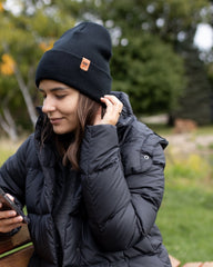 HAAKWEAR Knit Cuffed Beanie - Midnight Black