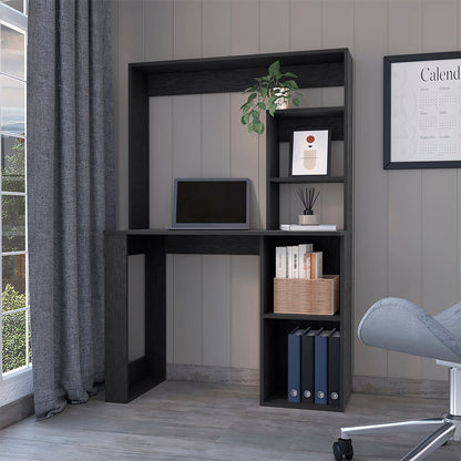 Desk, Hutch, Black Wengue Finish.