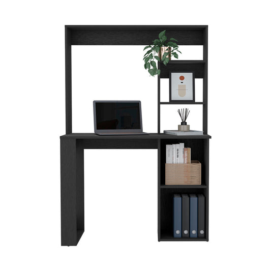 Desk, Hutch, Black Wengue Finish.