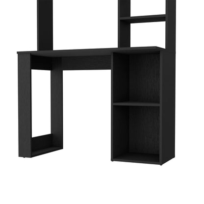 Desk, Hutch, Black Wengue Finish.