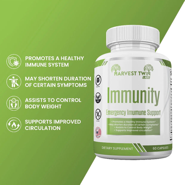 Harvest Twin Labs Immunity Emergency Immune Support Dietary Supplement – 60 Capsules