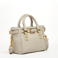 Sac cartable en cuir Emma beige grisâtre