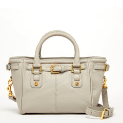 Sac cartable en cuir Emma beige grisâtre