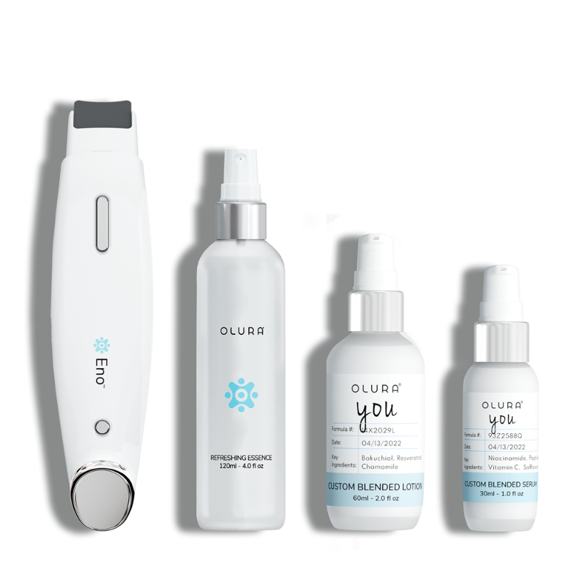 OLURR Ultrasonic Skin Scrubber Facial Cleansing Device with Skincare Set