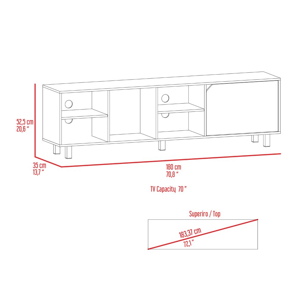 TV Stand for TV´s up 70", Four Open Shelves, Light Oak.