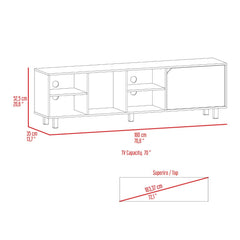 TV Stand for TV´s up 70" Estocolmo, Four Open Shelves, Light Oak