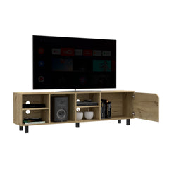 TV Stand for TV´s up 70" Estocolmo, Four Open Shelves, Light Oak