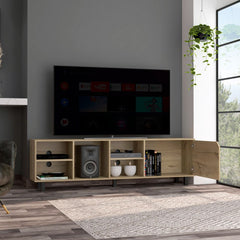 TV Stand for TV´s up 70" Estocolmo, Four Open Shelves, Light Oak