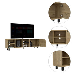 TV Stand for TV´s up 70" Estocolmo, Four Open Shelves, Light Oak