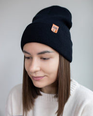 HAAKWEAR Knit Cuffed Beanie - Midnight Black