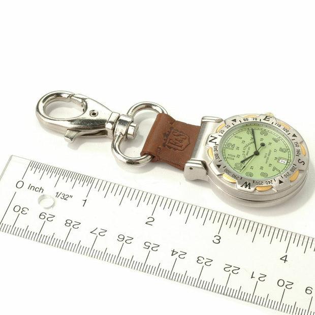 F&S Stream Outdoor Water-Resistant Compass Watch with Leather Strap