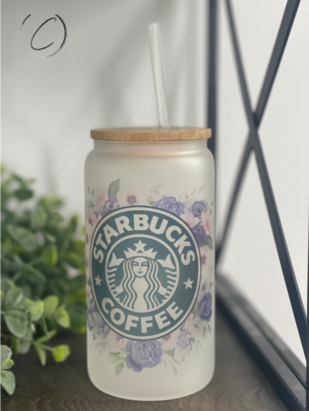 Floral Glass Mug