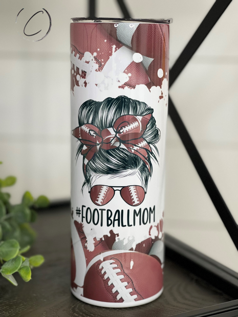 Football Mom Drink Tumbler 20oz