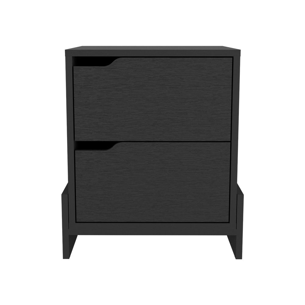 Espresso Nightstand Brookland, Bedside Table with Double Drawers