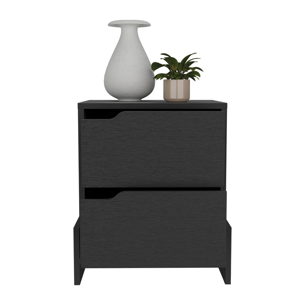 Espresso Nightstand Brookland, Bedside Table with Double Drawers