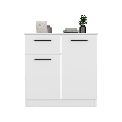 Multi-Functional Dresser Top Surface as TV Stand, White Finish