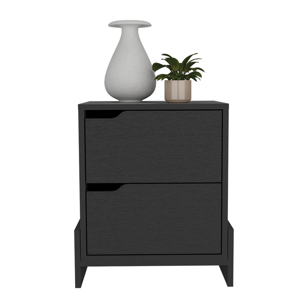 Espresso Nightstand Brookland, Bedside Table with Double Drawers