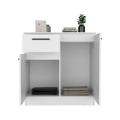 Multi-Functional Dresser Top Surface as TV Stand, White Finish