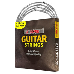 5Core Bass Electric Guitar Strings 0.045-.100 Gauge w Bright Tone for