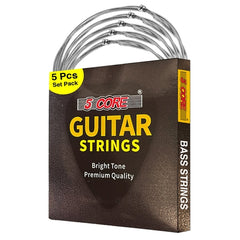 5Core Bass Electric Guitar Strings 0.045-.100 Gauge w Bright Tone for