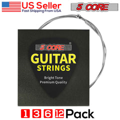 5Core Electric Guitar Strings Nickel 0.009-.042 Gauge w Bright Tone