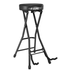 Tabouret de guitare 5Core avec siège rembourré confortable, repose-pieds, support de guitare avec