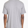 Men’s Gray Striped T-Shirt with White Trim