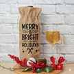 Christmas Burlap Wine Bag