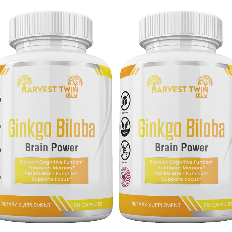 Harvest Twin Labs Ginkgo Biloba Brain Power Dietary Supplement – 60 Capsules