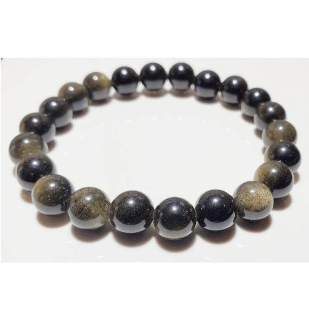 Gold Obsidian Stretch Bracelet