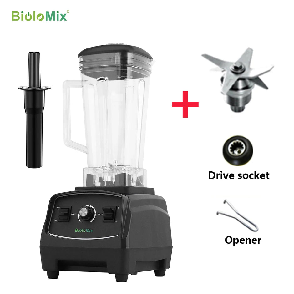 BioloMix 2200W 3HP BPA-Free Commercial Blender with Variable Speed, Pulse Control, Tamper and US Plug – Red